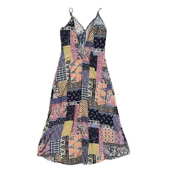 Tigerlily Adjustable Strap Multicolor Patchwork Maxi Dress Size 2 - Picture 6 of 8